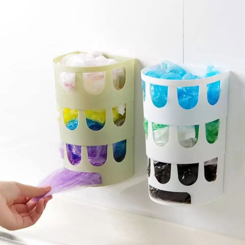 Wall-Mounted Garbage Bags Storage Basket, Multipurpose Plastic Bags Holder, Plastic Carrier Basket, Hollow Trash Bag Storage Holder Wall-Mounted Garbage Bags Storage Basket, Multipurpose Plastic Bags Holder, Plastic Carrier Basket, Hollow Trash Bag Storage Holder